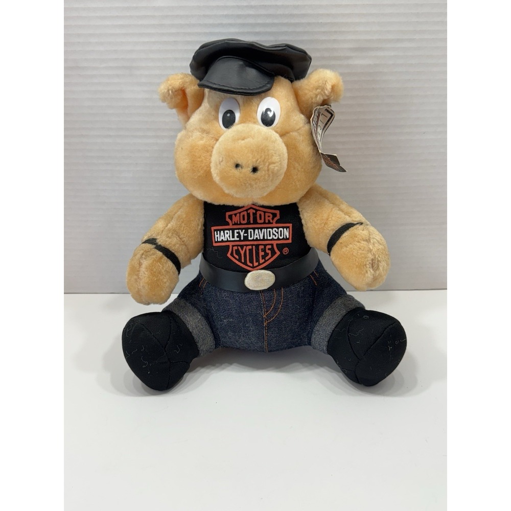 NOS 1993 Harley Davidson Biker Hog/Pig 7" Plush With Tags Play-By-Play